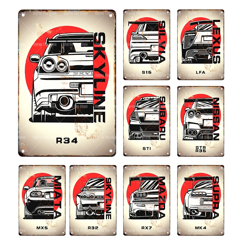 

Car Posters Iron Painting Wall Art Vintage Old-Fashioned Vehicle Metal Tin Sign for Bar Pub Man Cave Wall Mural Decor