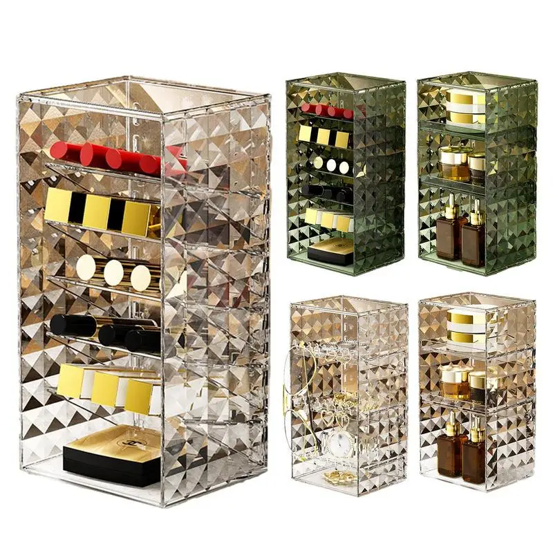 Clear Cosmetic Storage Rack Makeup Storage And Display Cube For Lipsticks Nail Polish And Jewelry Desktop Cosmetics Organizer