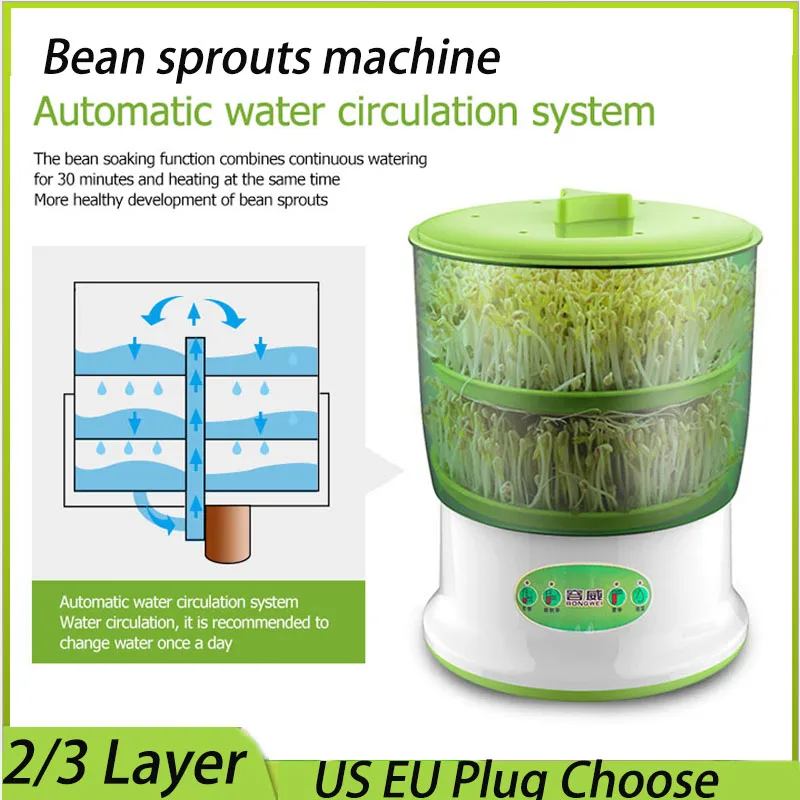 

Intelligent Bean Sprouts Machine Grow Automatic Large Capacity Thermostat Green Seeds Growing Automatic Bean Sprout Machine 220V
