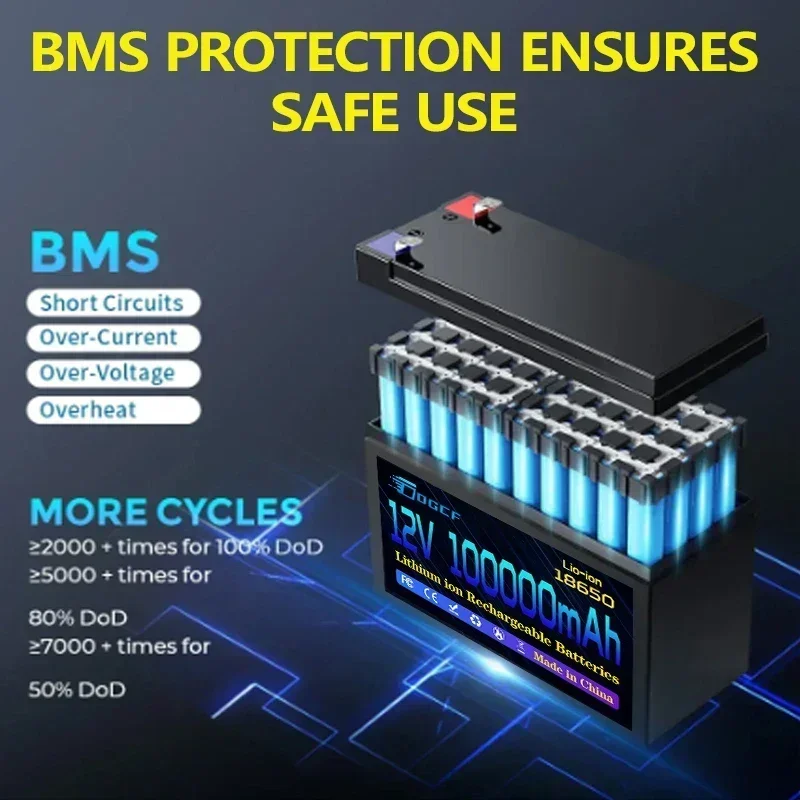 Литий-ионный аккумулятор 18650 12 В 120 Ач