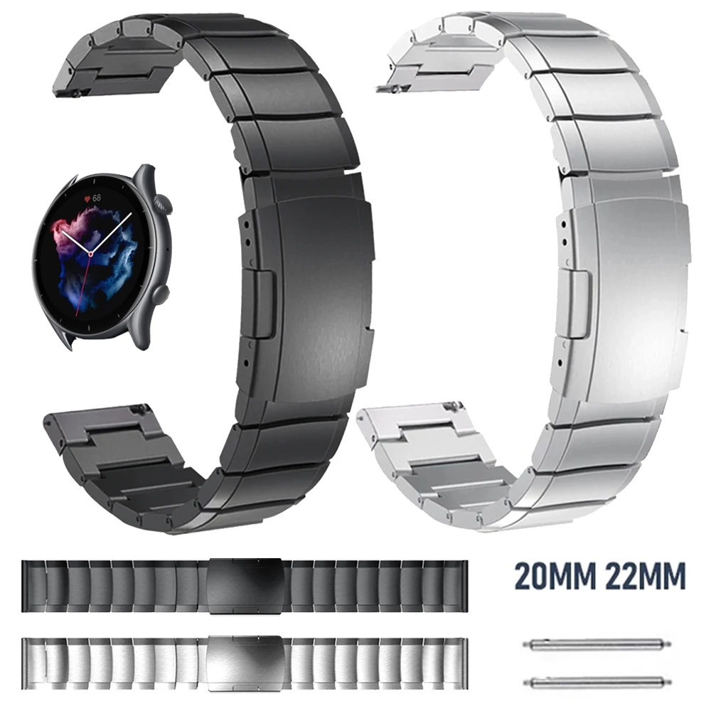 

20mm 22mm Strap For Huami Amazfit GTR 3 Pro 2 2e 47mm 42mm Bracelet Band for Amazfit Stratos GTS 2 3 Bip S Belt Metal Wristbands