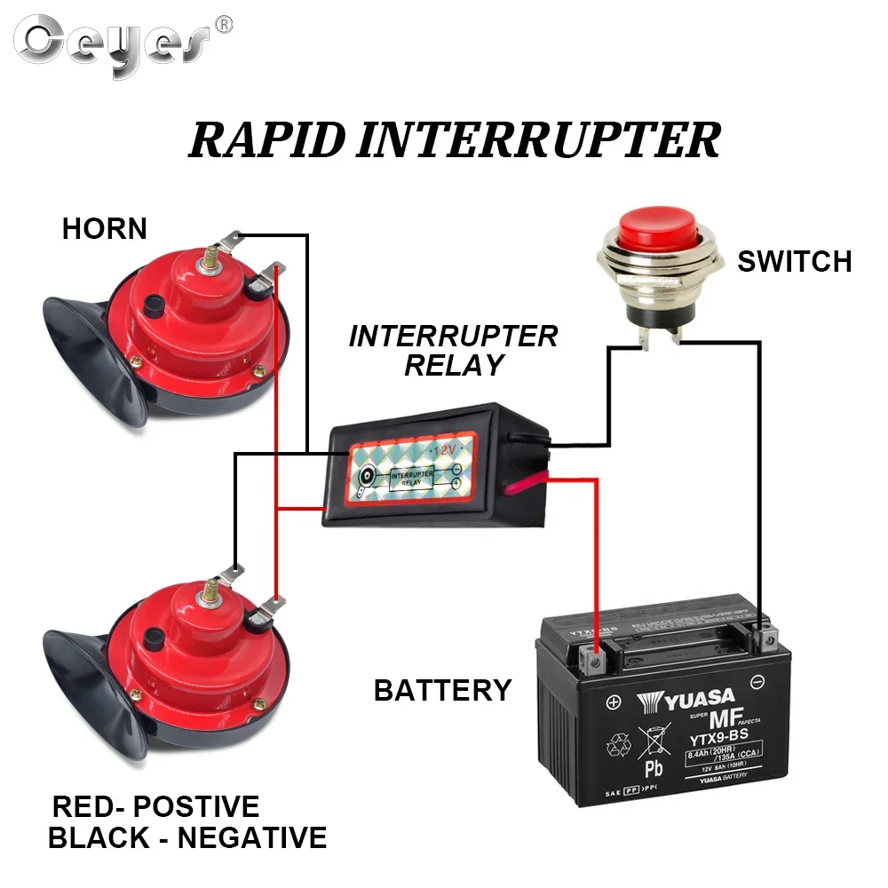 Электрический звуковой гудок для мотоциклов автомобилей лодок с реле 410 Гц + 510 2