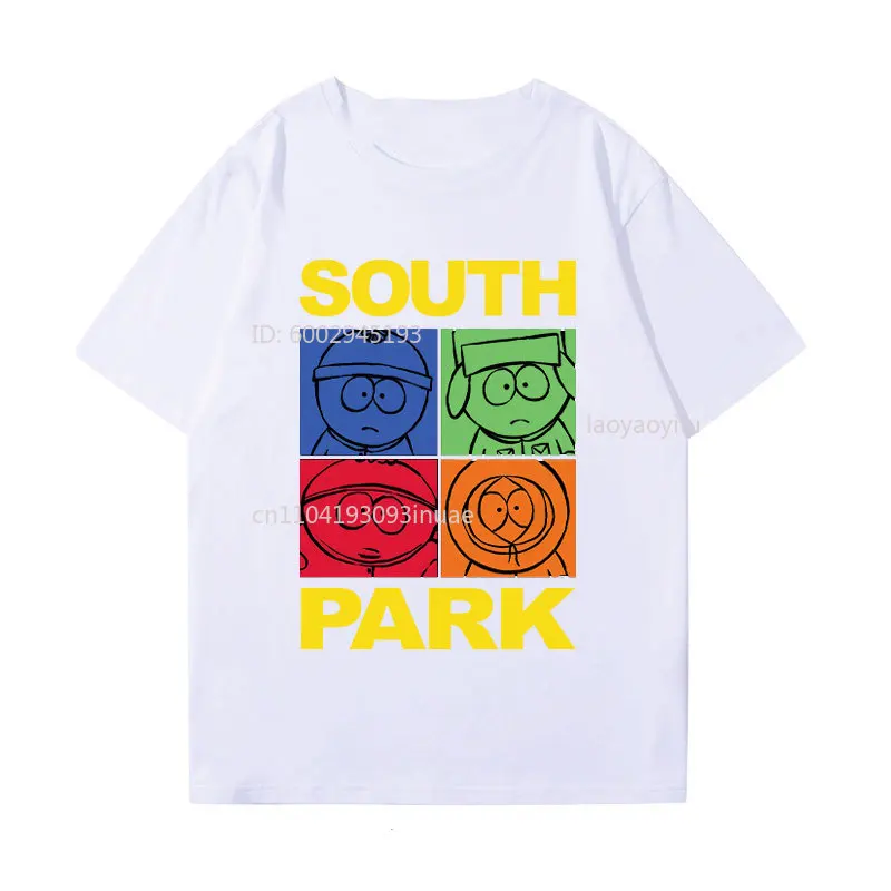 Фото Футболка South Park, 100% хлопок, с круглым вырезом, повседневная, забавная, милая, в уличном стиле, хип-хоп, ретро, новая модная футболка с принтом №2