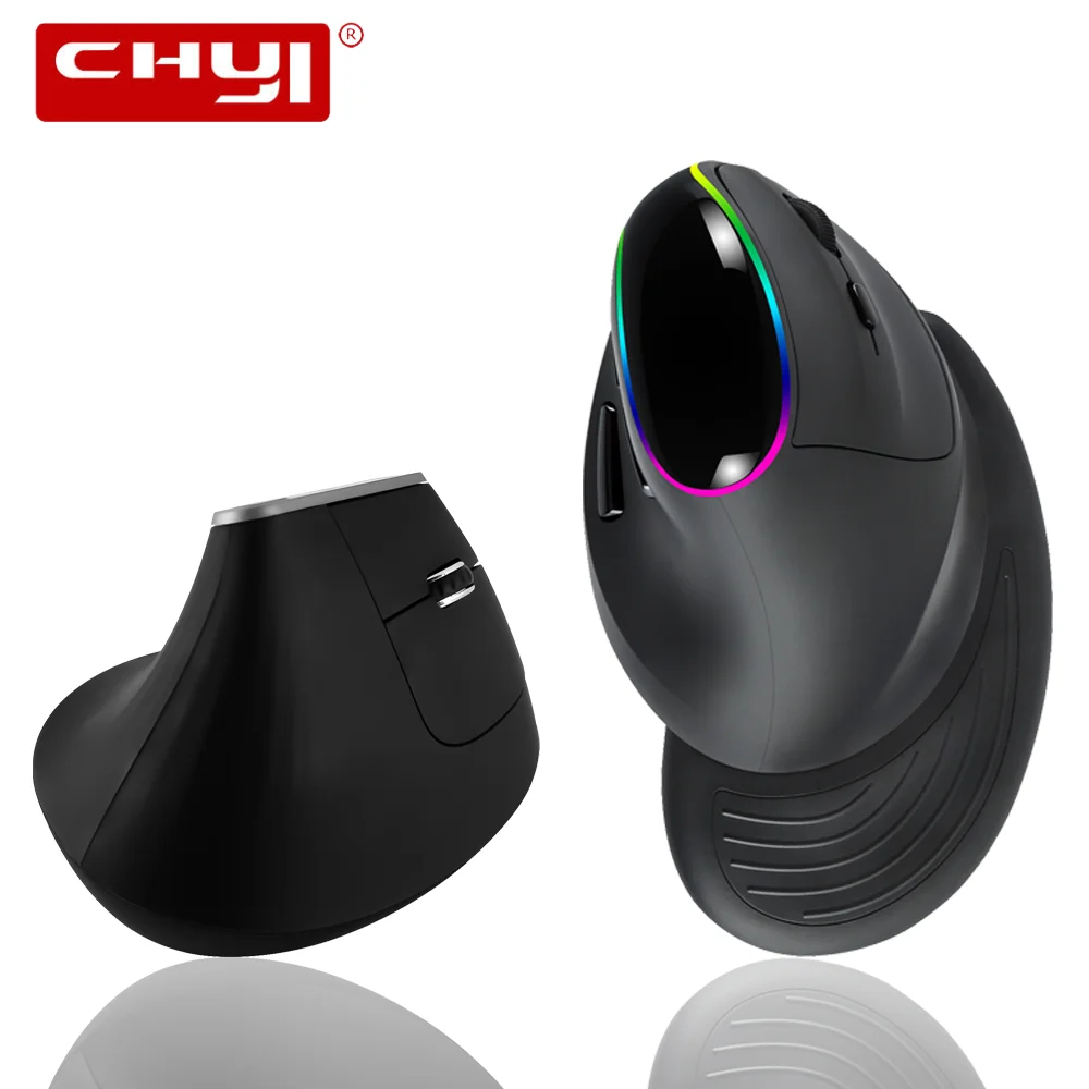 

CHYI Wireless Vertical Mouse Ergonomic 2.4G 6 Buttons USB Gaming Mause RGB 1600 DPI Optical Mice With For PC Laptop Mac Windows