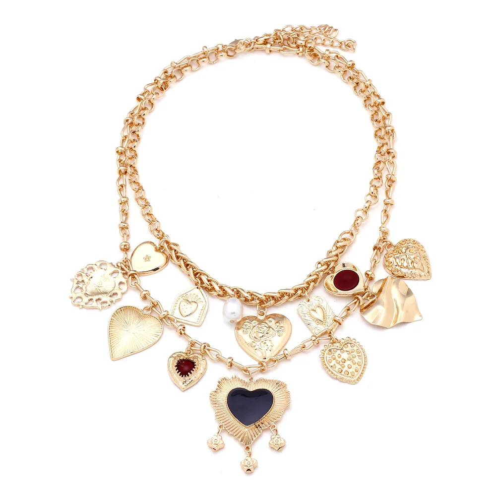 ZAA ожерелья с подвеской в форме сердца из цинкового сплава для женщин