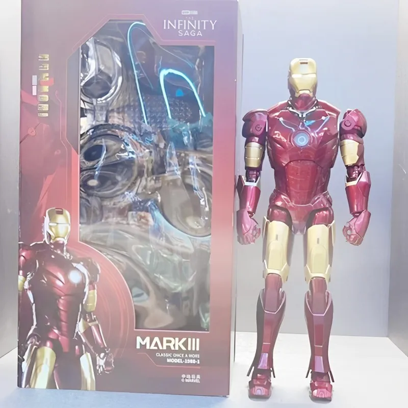 

Zd 1/5 Iron Man 36cm Mk3 Original Marvel Legends Led Lighting 10th Anniversary Memorial Collect Replica Man Christmas Gift Toy