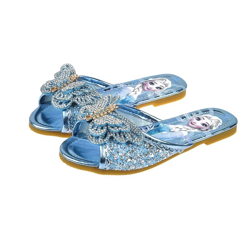 Босоножки и тапочки для девочек Disney Эльза летние Нескользящие с мягкой подошвой