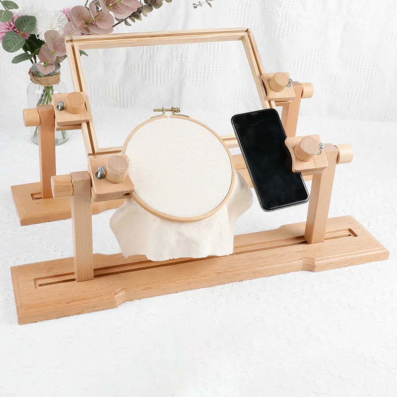 

Home Multifunctional Embroidery Hoop Desktop Adjustable Wood Circle Beech Embroidery Frame Holder Firm Firming Hoop Frame