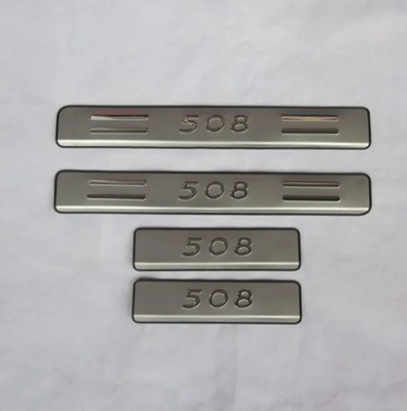 

High-quality Stainless Steel Plate Door Sill Welcome Pedal Car Styling Accessories 4pcs/set For Peugeot 508 2011 - 2015 A