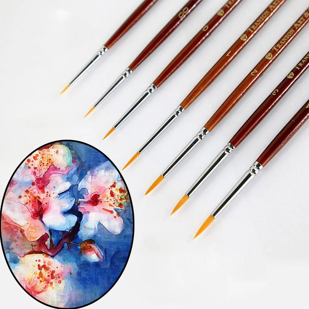 

7Pcs/set Professional Detail Miniature Sable Hair Oil Painting Pen Nail Brushes Acrylic Drawing