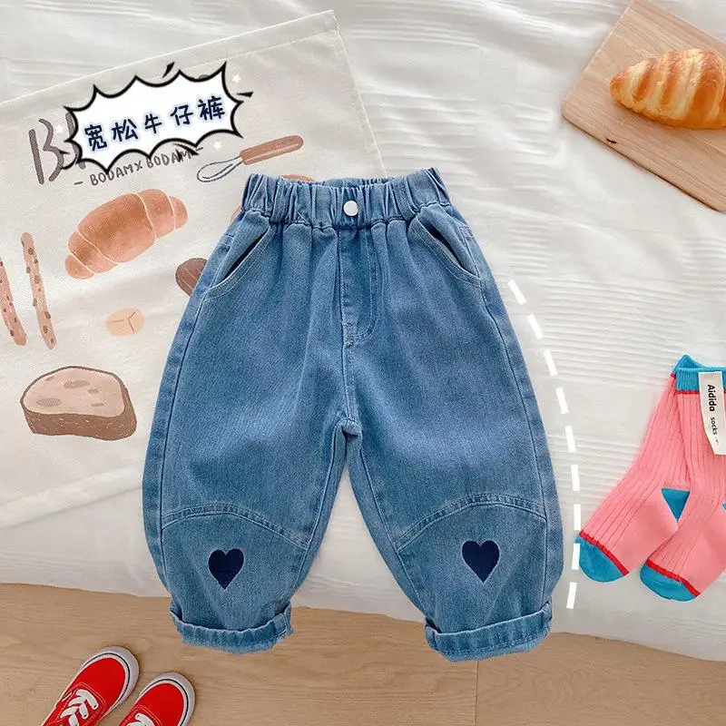 

Children Love Jeans Baby Casual Pants 1-7 Years Old Casual Autumn Clothing Children Clothing Spring Trousers Baby Solid Jeans