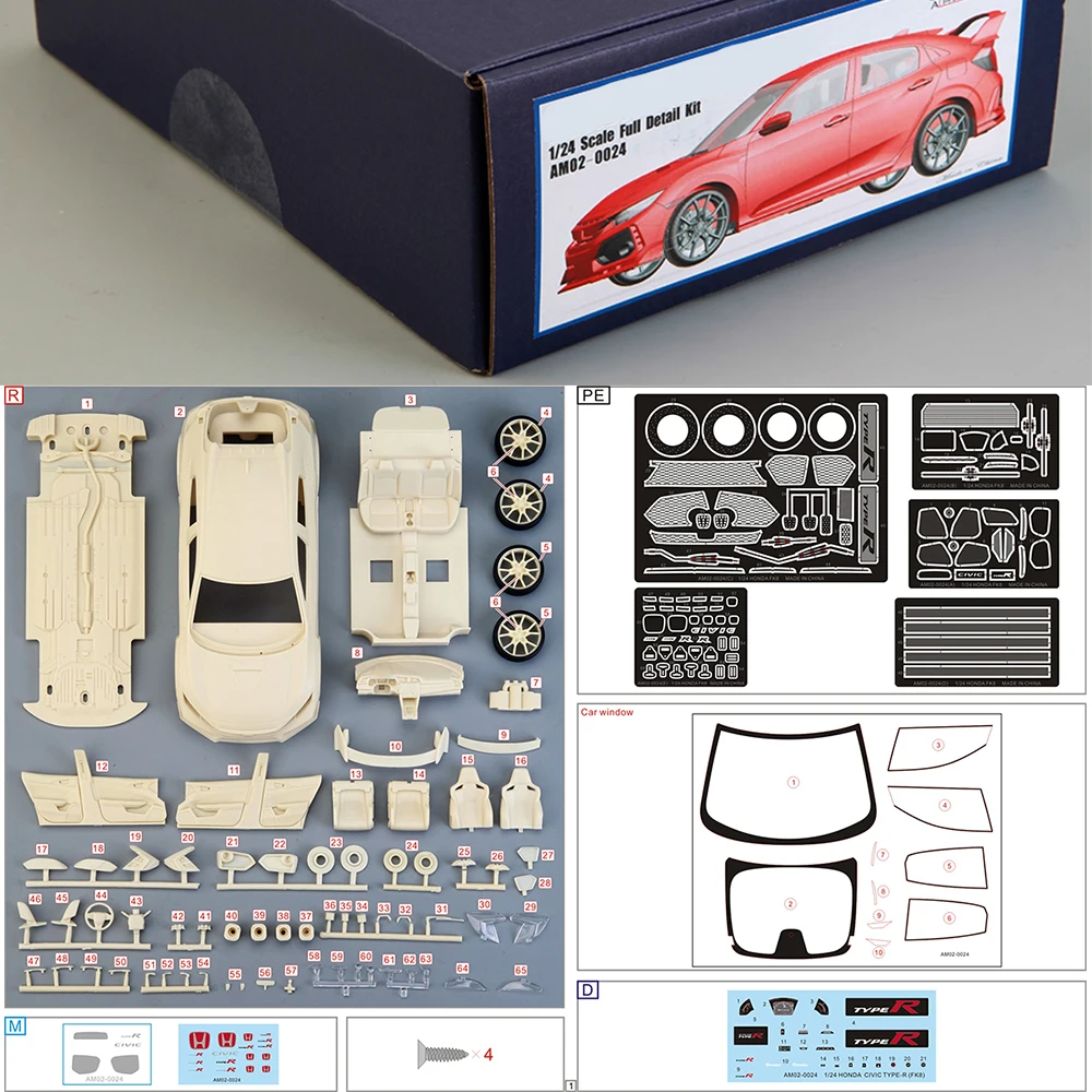 

Alpha Model AM02-0024 1/24 CIVIC TYPE-R(FK8) Resin Material Assembled Full Detail Trans-Kit Model Car Suite Hand Made Model