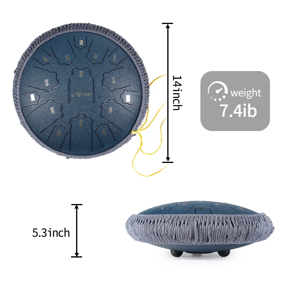 Барабан с язычком Handpan 14 дюймов 15 нот качественный стальной язычок основной