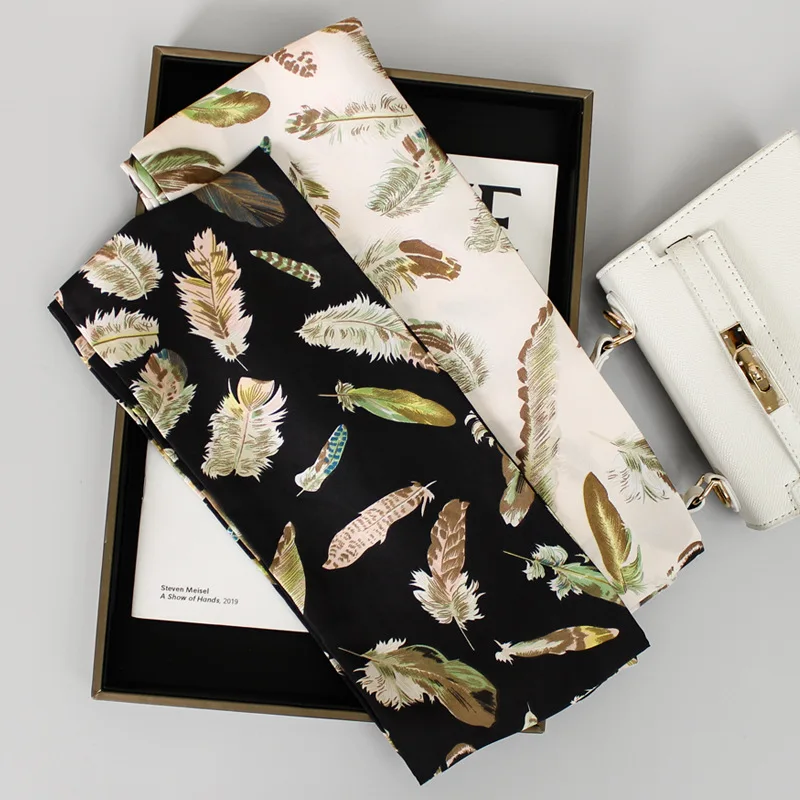 

Long Skinny Hairband Bag Scarf Female Fashion Headband Cute Neck Scarfs For Ladies 14*145cm Neckerchief Silk Satin Scarves Women