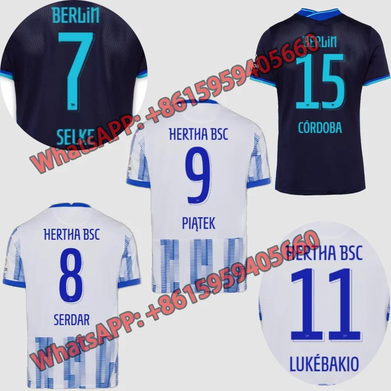 

21 22 Hertha Berlin soccer jerseys home PIATEK away black 2021 2022 TOUSART BOYATA CÓRDOBA CUNHA SERDAR fOOTBALL SHIRTS