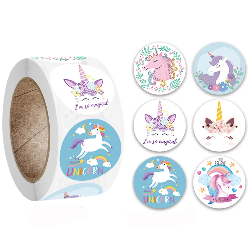 

Cartoon Unicorn Sticker Kids Reward Sticker Gift Decoration Label Teacher Encouragement Student Stationery Stickers