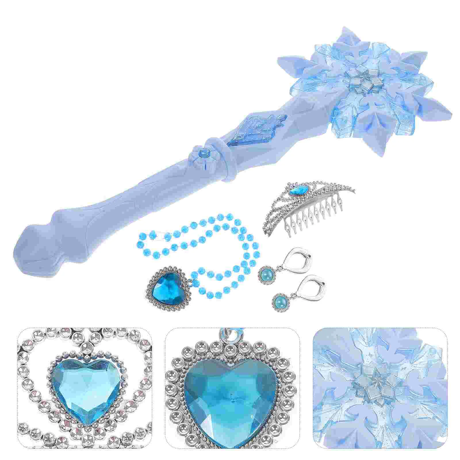 

Snowflake Glitter Stick Party Supply Princess Necklace Light Bar Flashing Wand Plastic Glowing Child Kids Girls