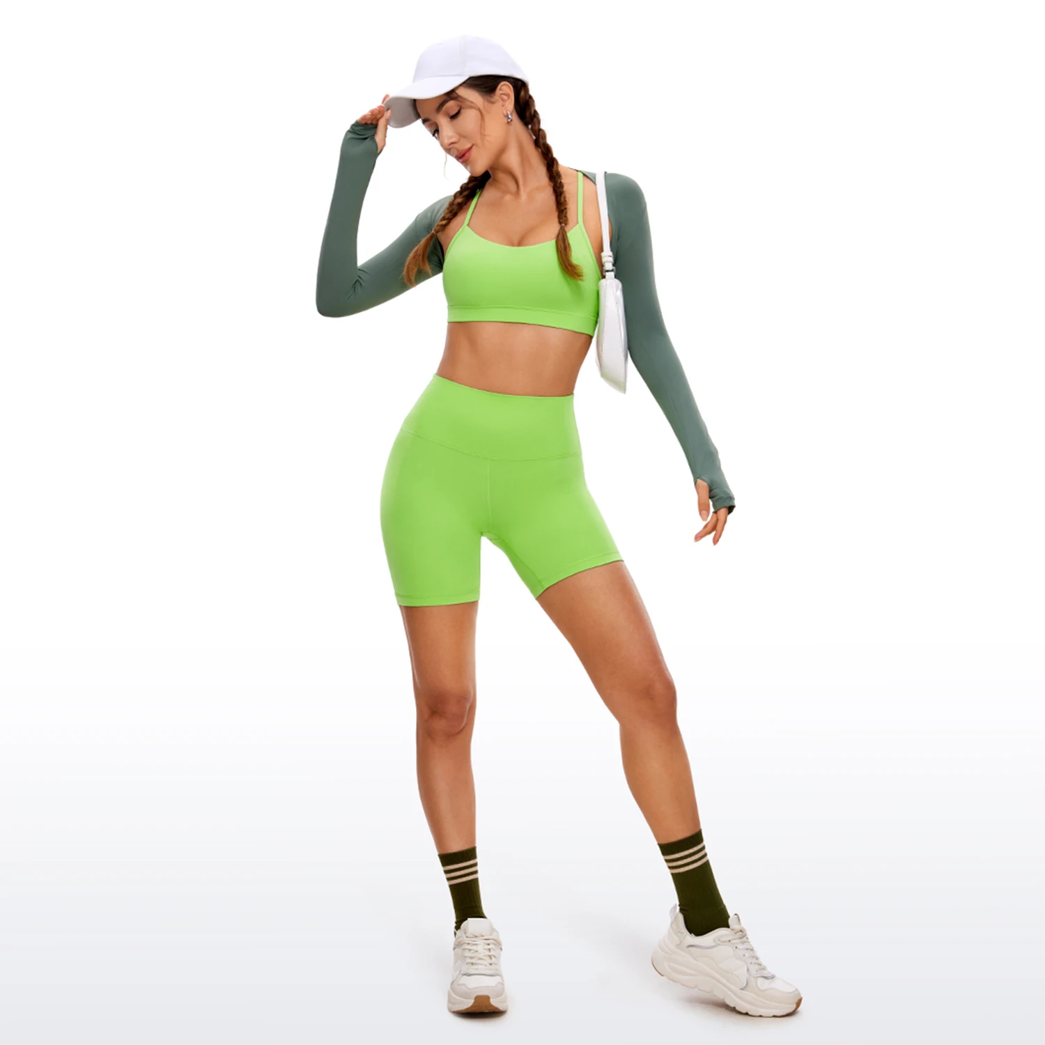 CRZ YOGA US Overseas Warehouse Womens Butterluxe Y Back Bra Padded Racerback Low impact Spaghetti Thin Strap Backless Yoga Bra