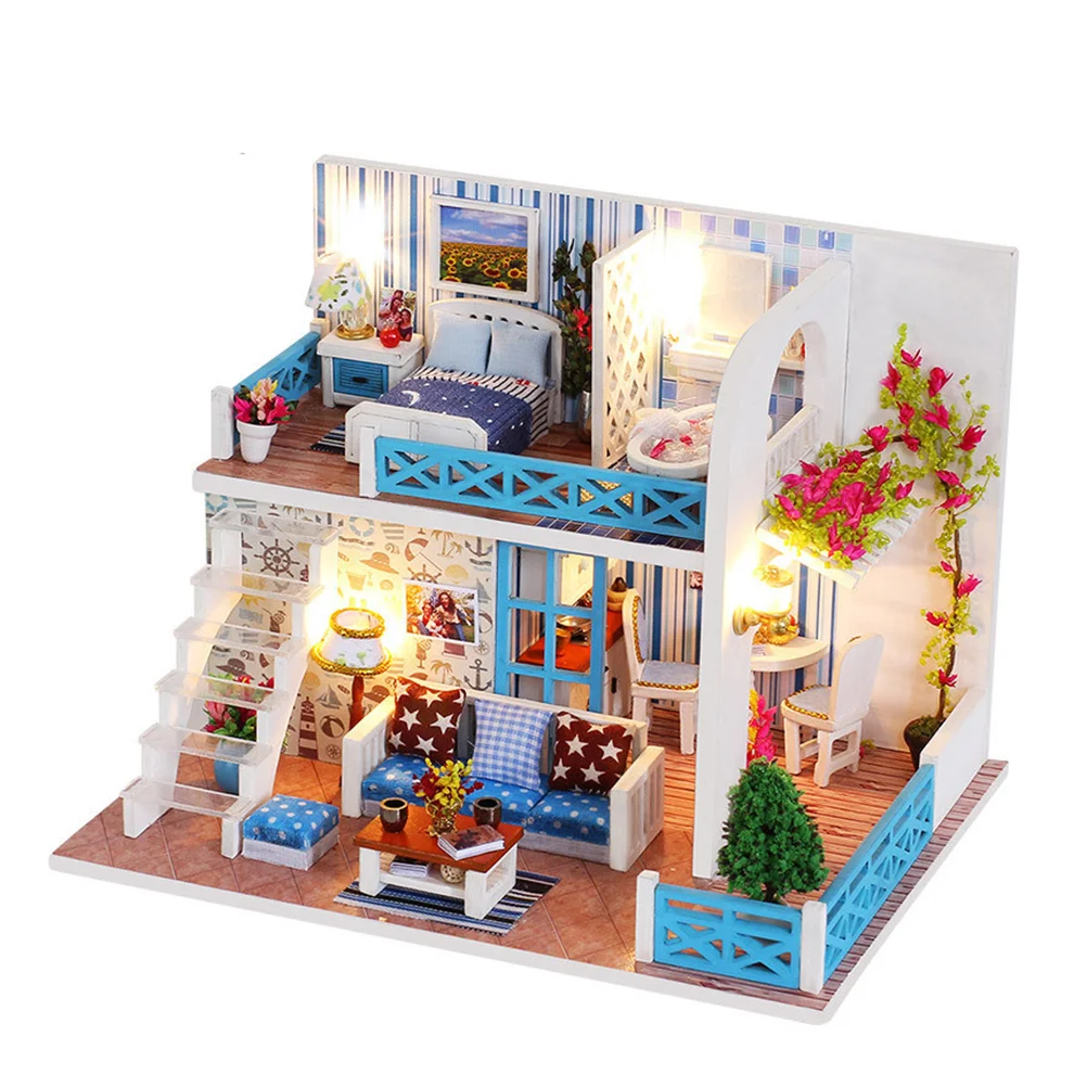 

Miniature DIY mini house Kit with Furniture Accessories Creative Romantic Gift for Children Lovers and Friends (K-019 Bank of