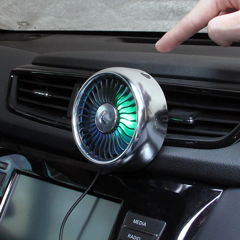 

Car Fan Air Conditioner Wind Adjustment To Expand The Car Usb Air Port Mini Fan Multi-function fan ventilador para moto