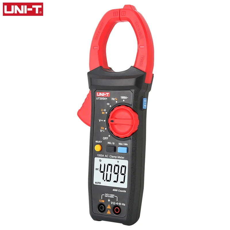 

UNI-T Digital Clamp Meter UT205A+ UT206A+ 1000A AC Current Pliers Ammeter Voltmeter Frequency Meter Capacitor Tester