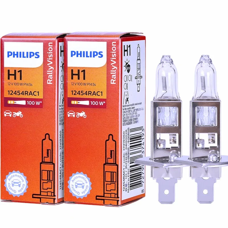 

Philips Rally Vision H1 12 В 100 Вт P14.5s 12454RAC1 внедорожный супер яркий свет автомобильная галогенная фара авто лампа