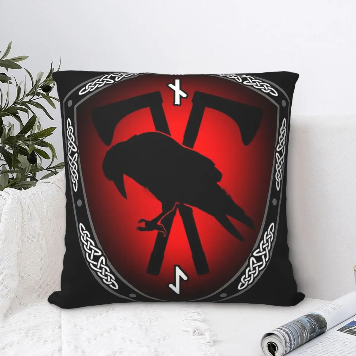 

SHIELD 14 Raven Throw Pillow Case Viking Vikings Cushion Home Sofa Chair Print Decorative Hug Pillowcase
