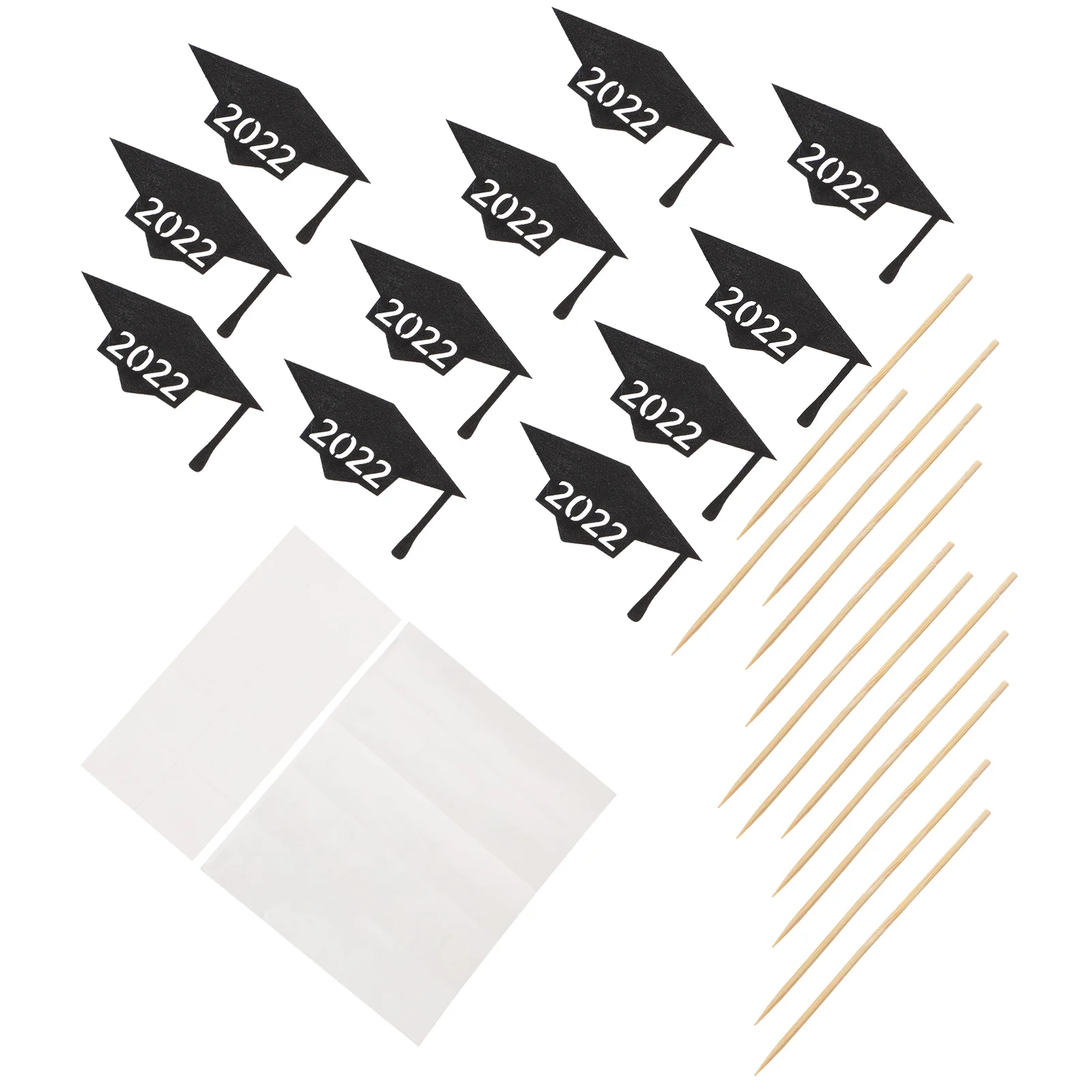 

2022 Graduation Picks: 30pcs Graduation Cupcake Toppers Glitter Black Dessert Cake Picks Party Decor Accessories