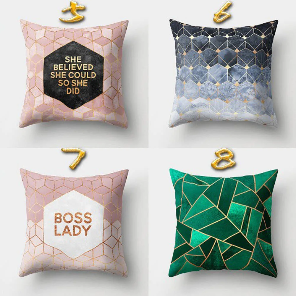 

Geometric Printed Polyester Cushion Cover Pillow Case Home Sofa Decor 45X45 Cm