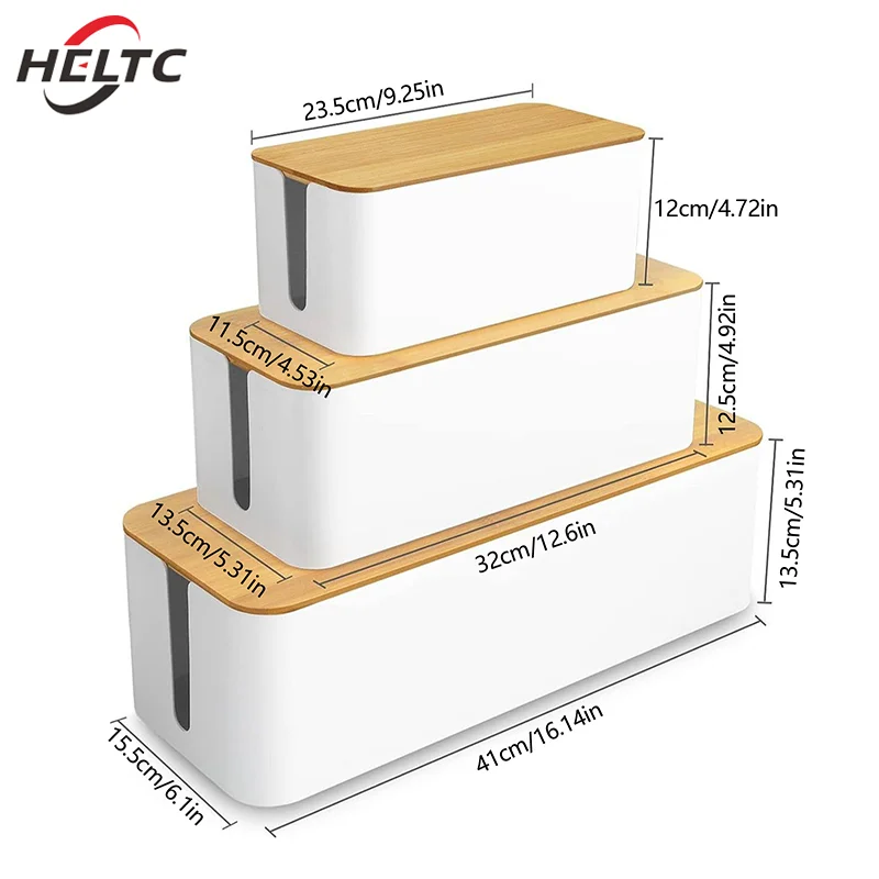 Ящик для хранения кабелей чехол удлинителя деревянный органайзер проводов