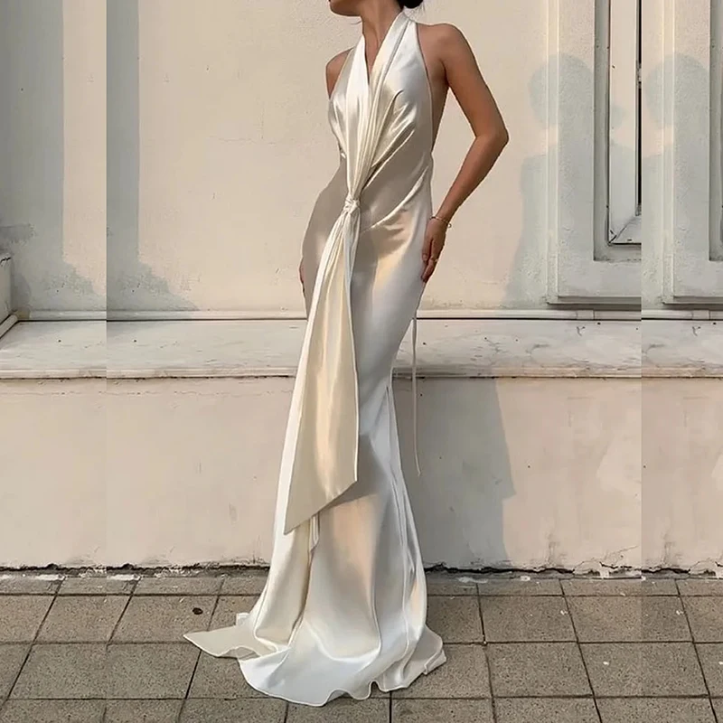 

Женское платье без рукавов EVERBELE, летнее сексуальное однотонное платье с V-образным вырезом, длинная юбка, женские платья