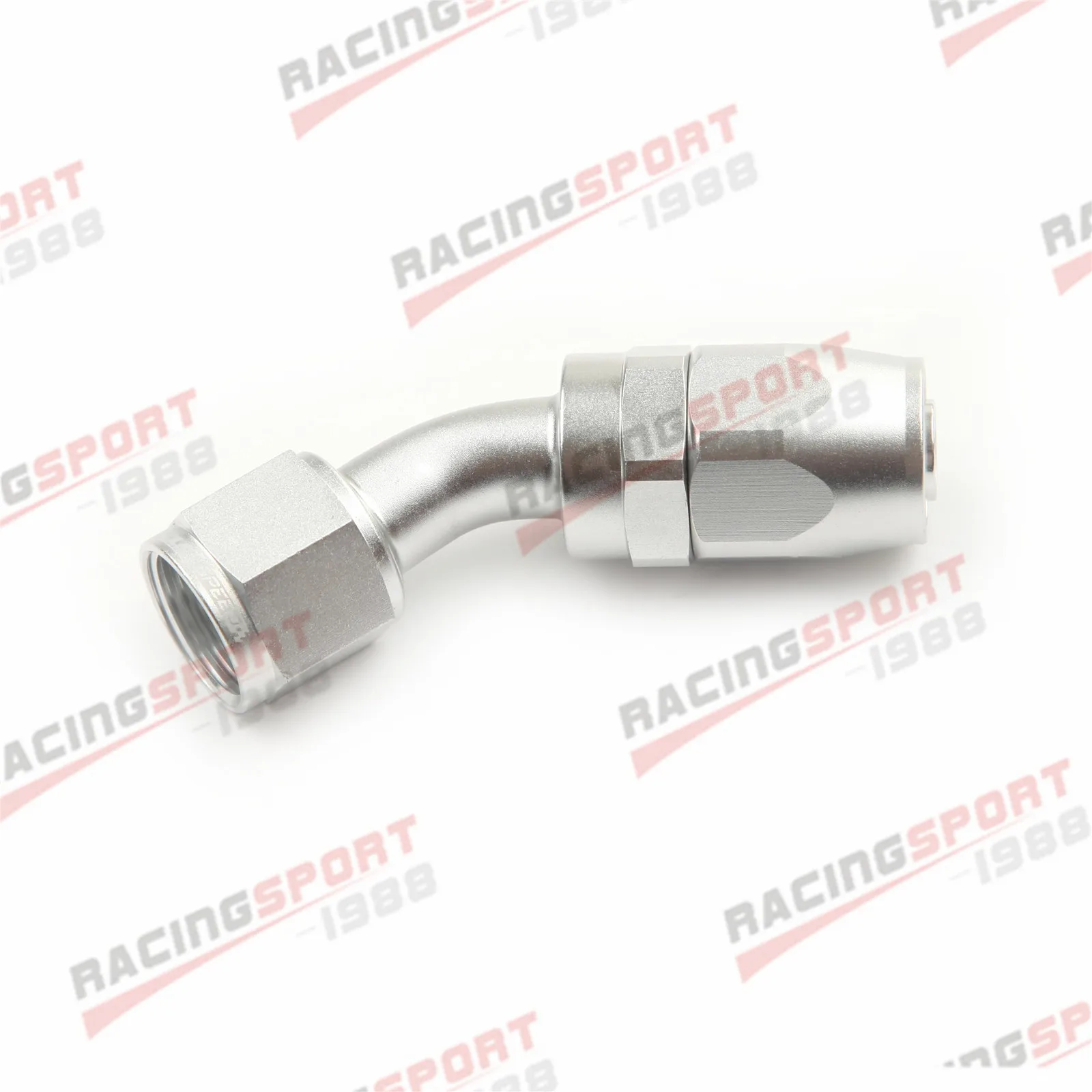 

-10 AN AN10 Aluminum 45 Degree Swivel Oil Fuel Hose End Fitting Adapter Silver