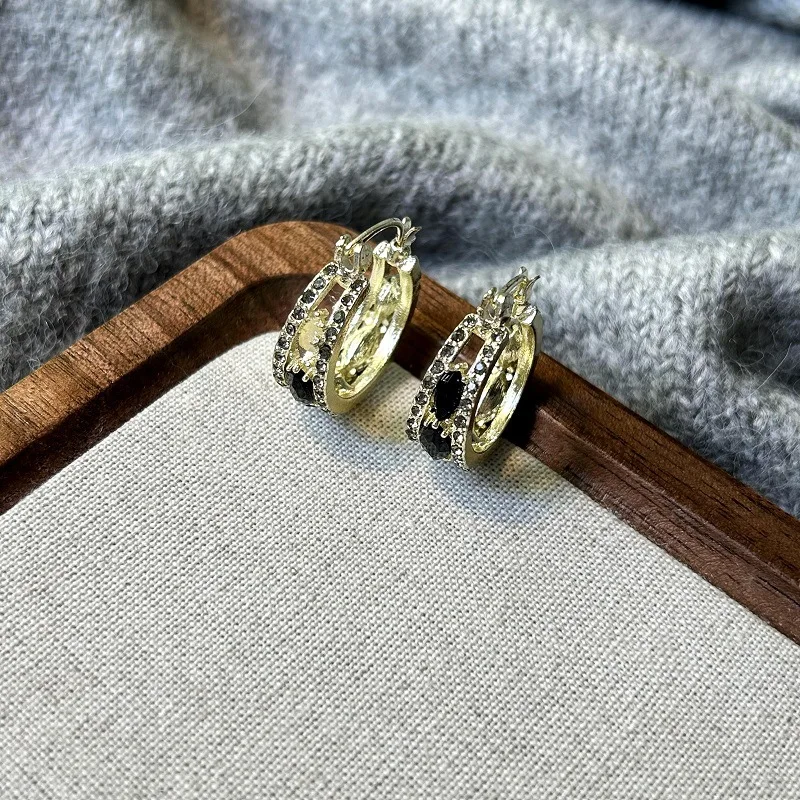 Новые готические серьги для женщин стильные круглые призматические черные