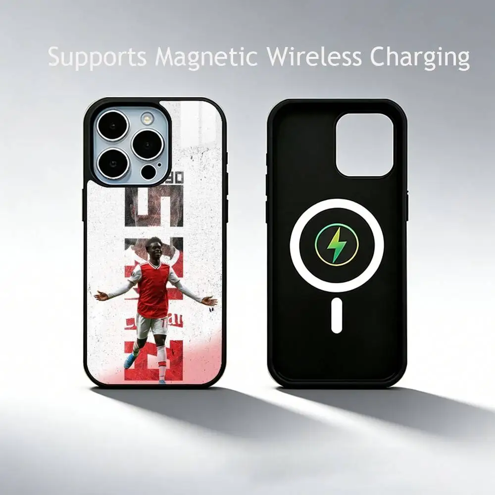 Фото Чехол для телефона Football B-Bukayo Saka bs7 для iPhone 17, 16, 15, 14, 13, 12, 11 Plus, Pro с поддержкой магнитной беспроводной зарядки №2