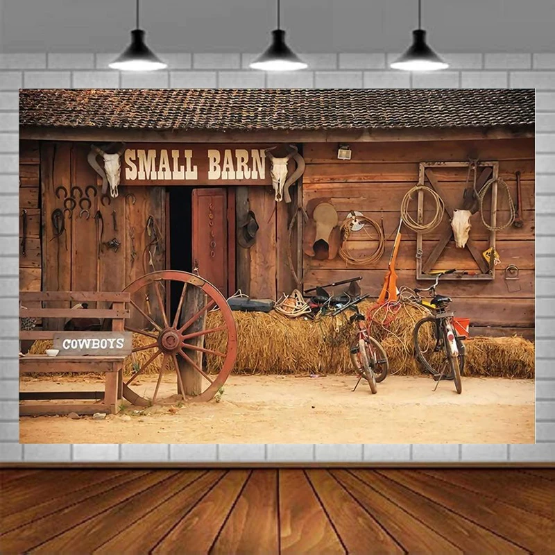 

Задний фон для фотосъемки в западном стиле с изображением загородного ковбоя для детской фотосъемки в ковбойском стиле для студийной фотосъемки на день рождения