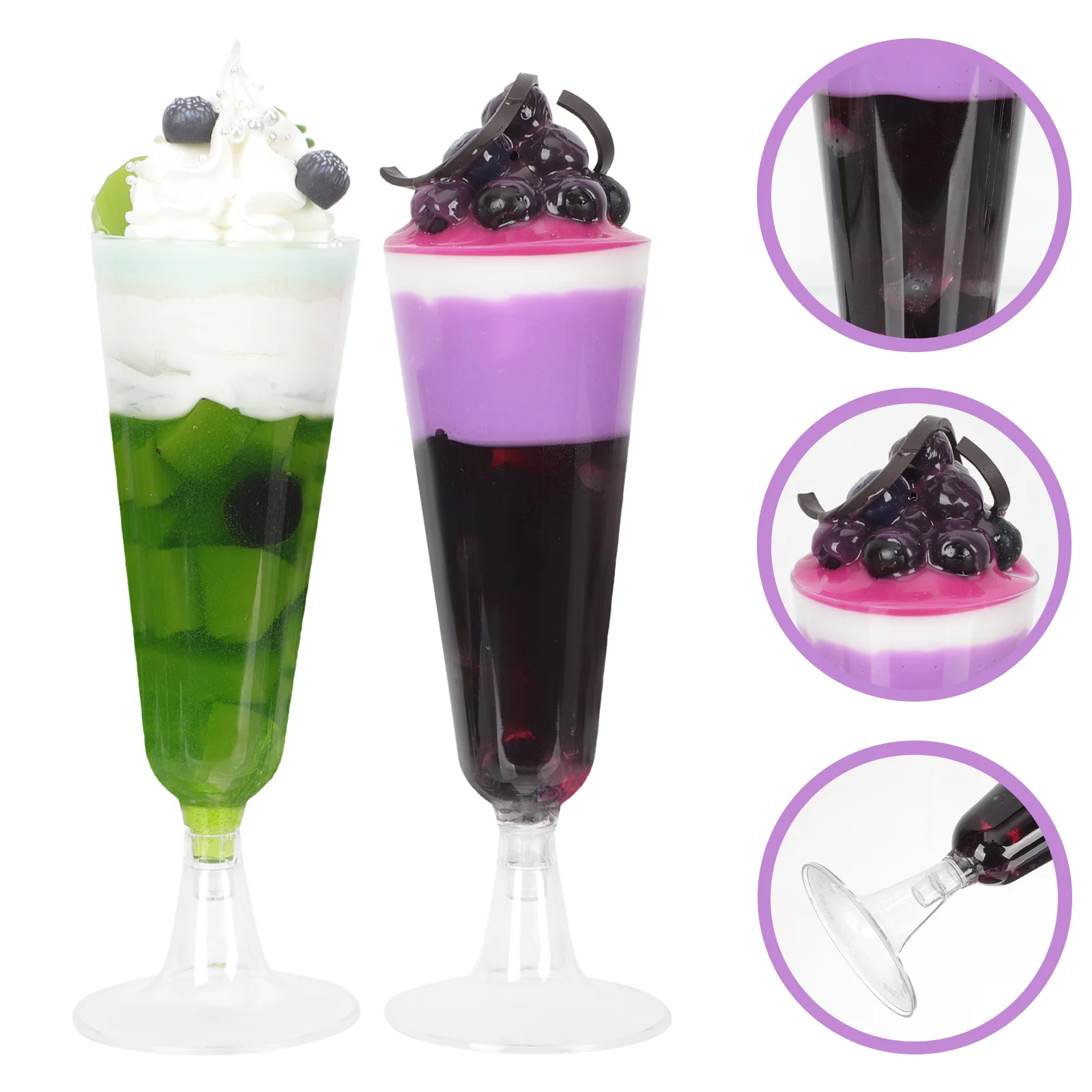 

2 Pcs Home Decoration Pastry Display Simulation Cake Artificial Cake Home Decor Fruits Yogurt Models