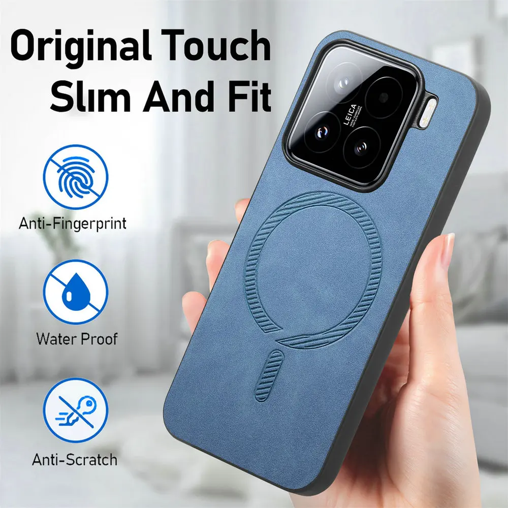 Фото Роскошный чехол для Xiaomi15 5G, магнитный автомобильный держатель с беспроводной зарядкой, бампер Funda Xiaomi 15, противоударный чехол для телефона Mi 15, задняя крышка №3