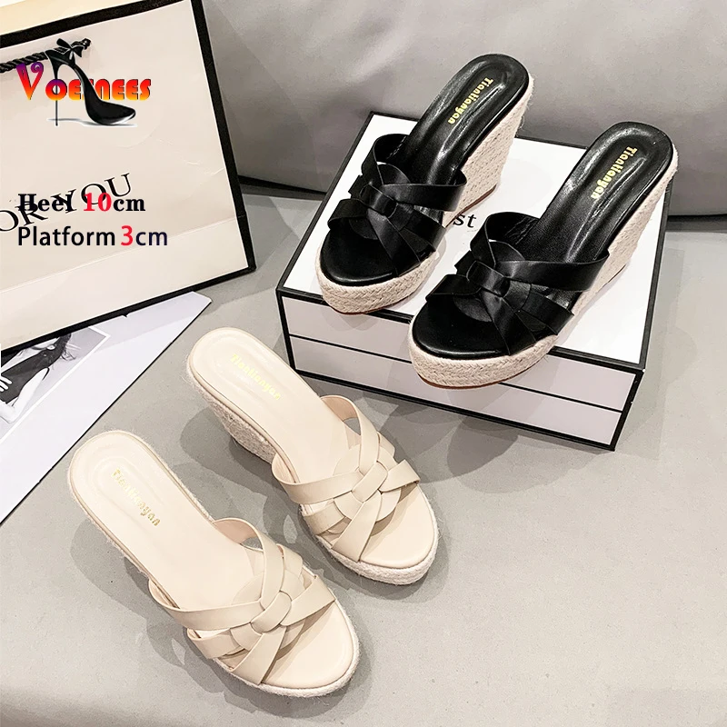 Женские туфли без задника повседневные на очень высокой платформе 10 см/4 дюйма