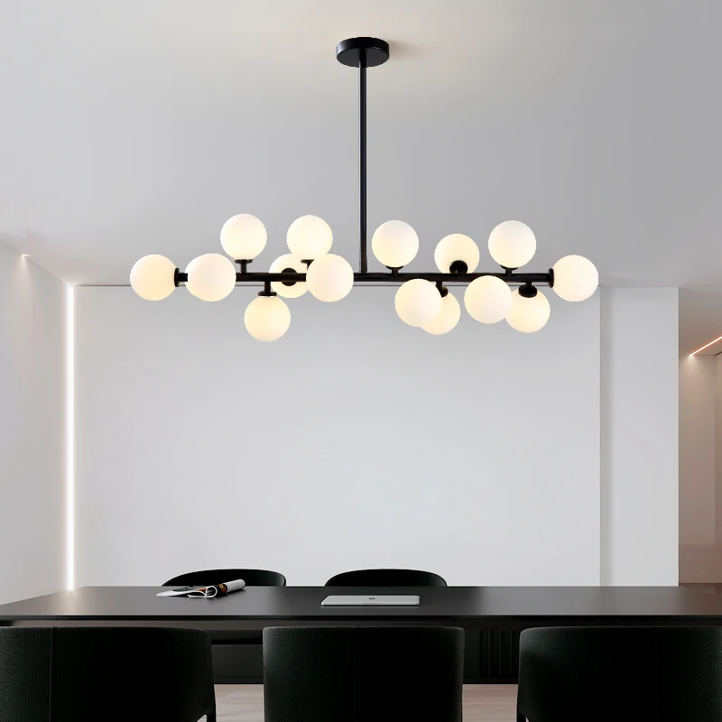 

Dining Room Home Decoration Luxury Suspension Luminaire LED Chandeliers Magic Bean Glass Ball Pendant Lights for Living