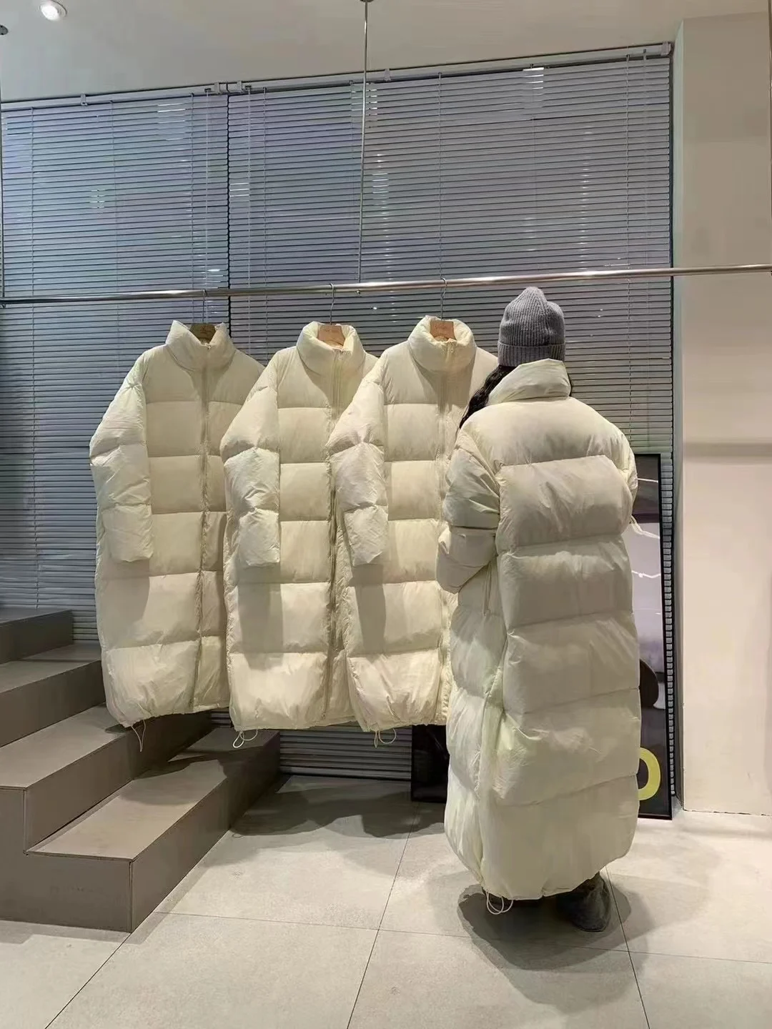 New 2023 Winter Fashion Woman Duck Down Coats Oversize Jacket X-long Maxi Parkas for Female Ladies Thick Warm Windbreaker Loose