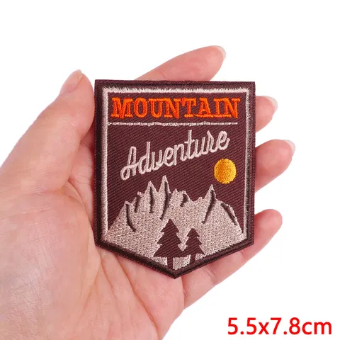 Нашивки «Дикая природа» на одежде, вышитые нашивки в горах, приключения, железные нашивки для одежды, дорожная нашивка, значки для рюкзака, пришить