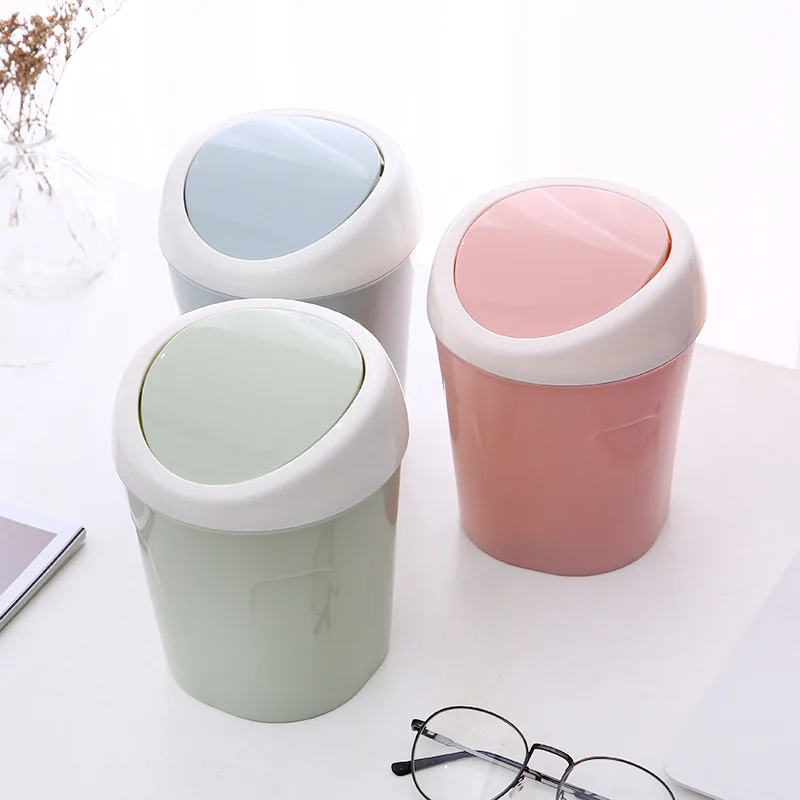

Mini Desktop Bin Small Trash Can Cleaning Tools with Lid Desktop Bedside Flip Trash Can bathroom trash kitchen bin Cubo Basura