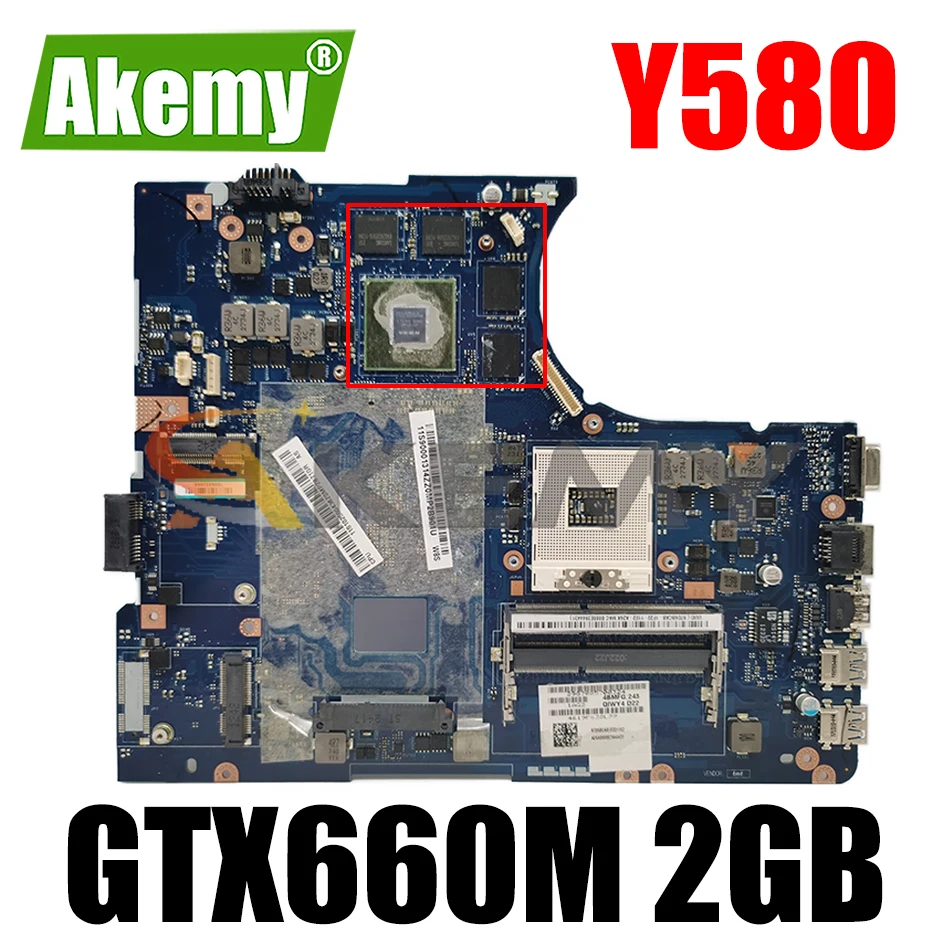 QIWY4 LA-8002P Für Lenovo Y580 Laptop Motherboard Y580 Notebook PC Mainboard GTX660M 2 GB HM76 Unterstützung i3 i5 i7 CPU