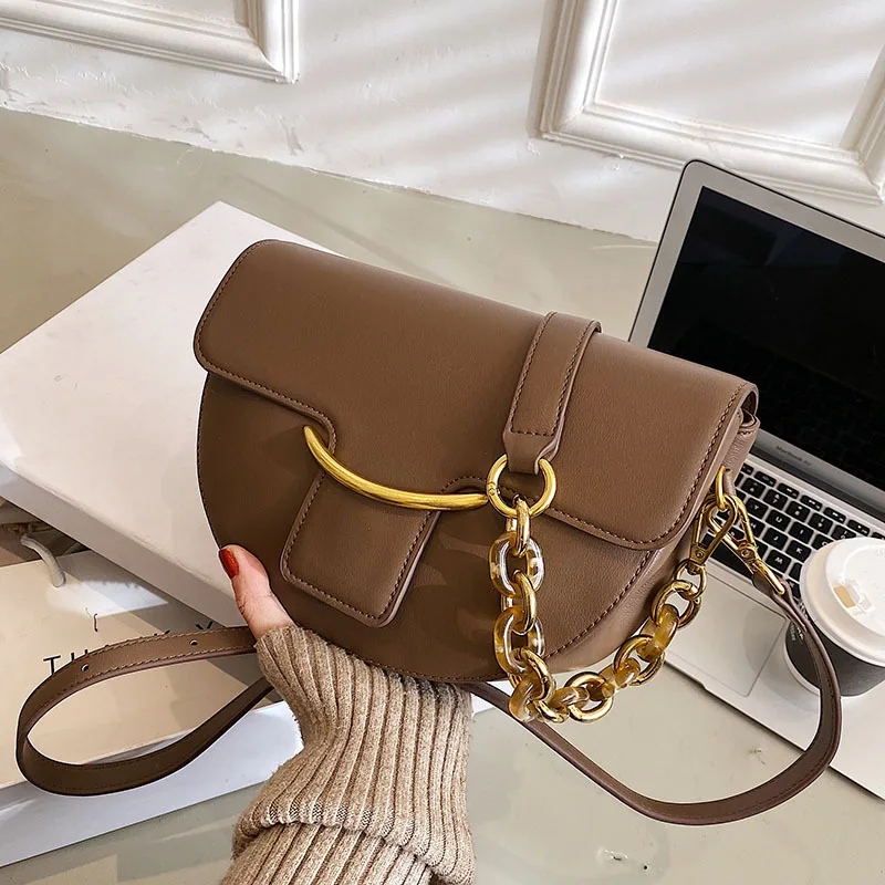 

Retro Saddle Bag 2022 Spring and Summer New Solid Color Casual Fashion Ladies Luxury High Quality Simple Shoulder Messenger Bag