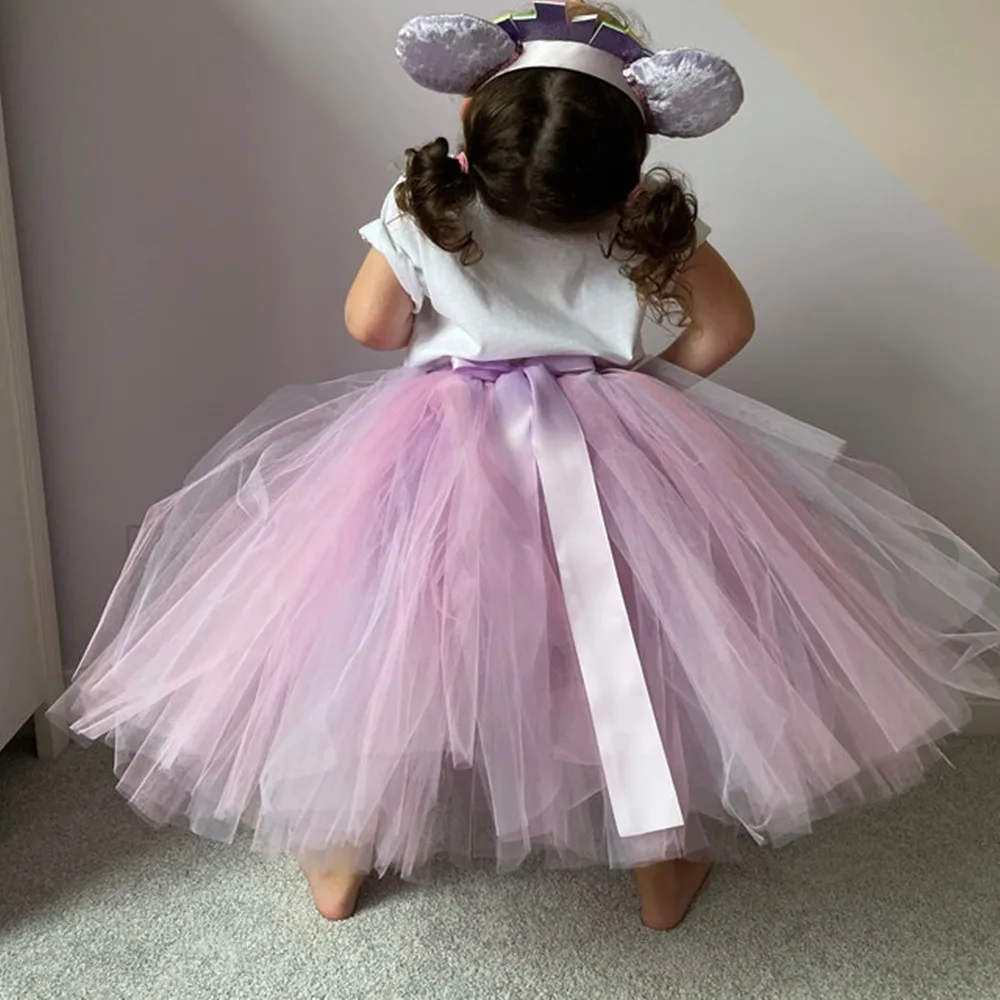 

Baby Girls Lavender Long Tutu Skirts Kids Handmade Dance Tulle Pettiskirts Underskirts Children Birthday Party Costume Skirts