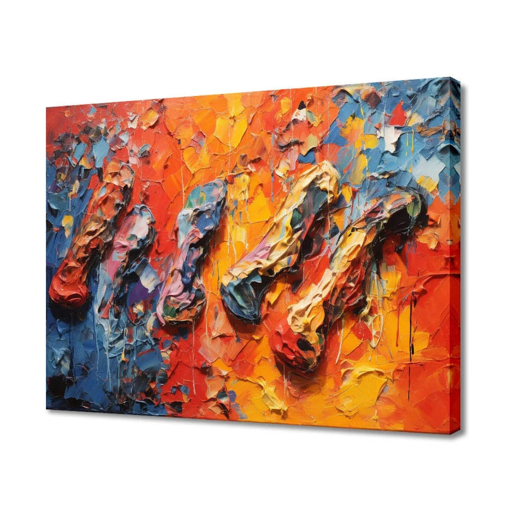 

Forbeauty оранжевый синий пигмент пятнистые следы рамка галерея холст живопись красочная ваза античный для украшения дома