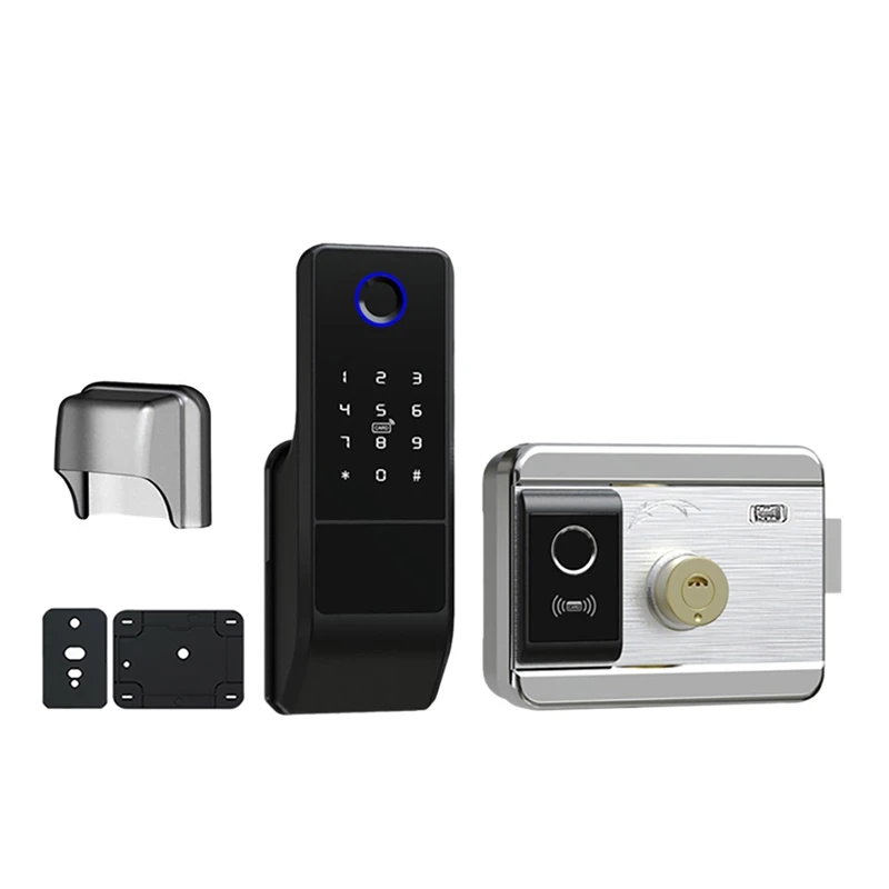 

Waterproof Double Fingerprint Door Lock Wifi Smart Electric Lock Tuya App Remotely RFID Card Suitable For Metal Door