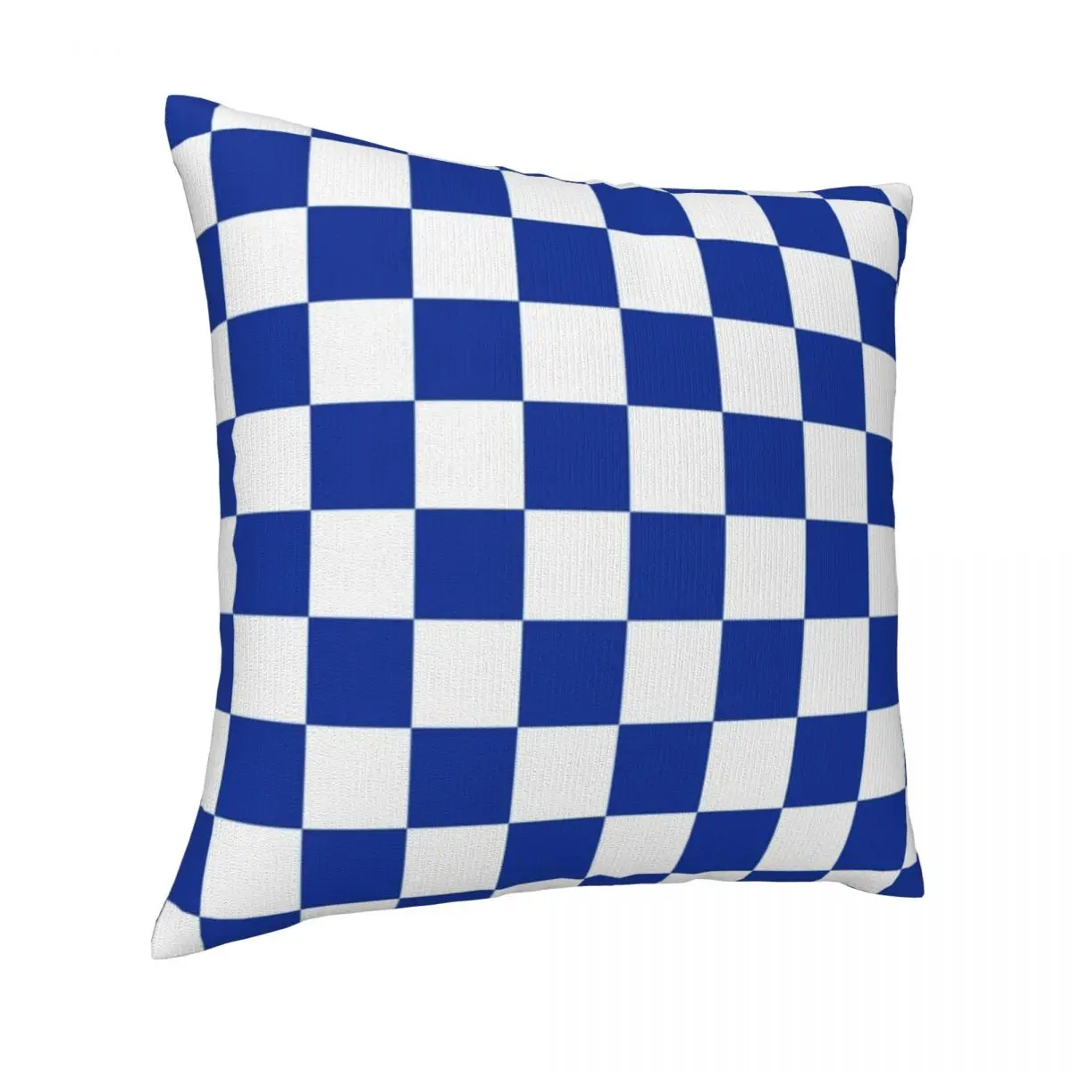 Сине-белый чехол с шахматной подушкой Винтажный принтом в шахматную клетку