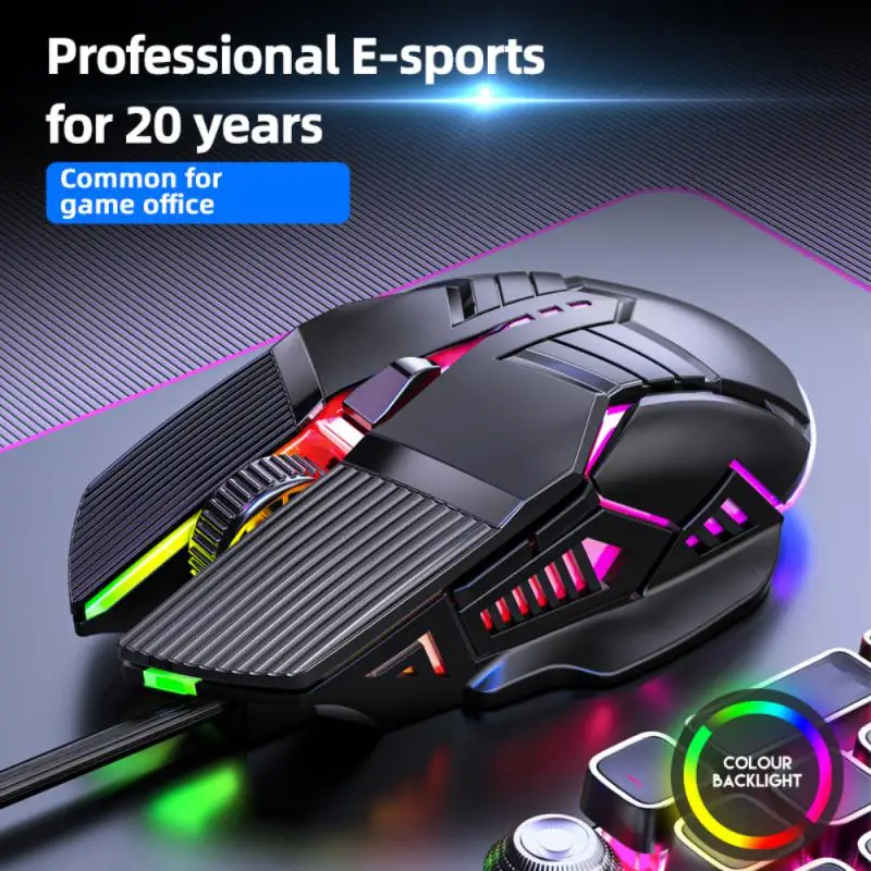 

Ergonomics Mice Office Game Mouse 6 Key High Quality Usb Wired Rgb Gaming Mouse 3200 Dpi Mute Wired Mouse Gaming Mouse