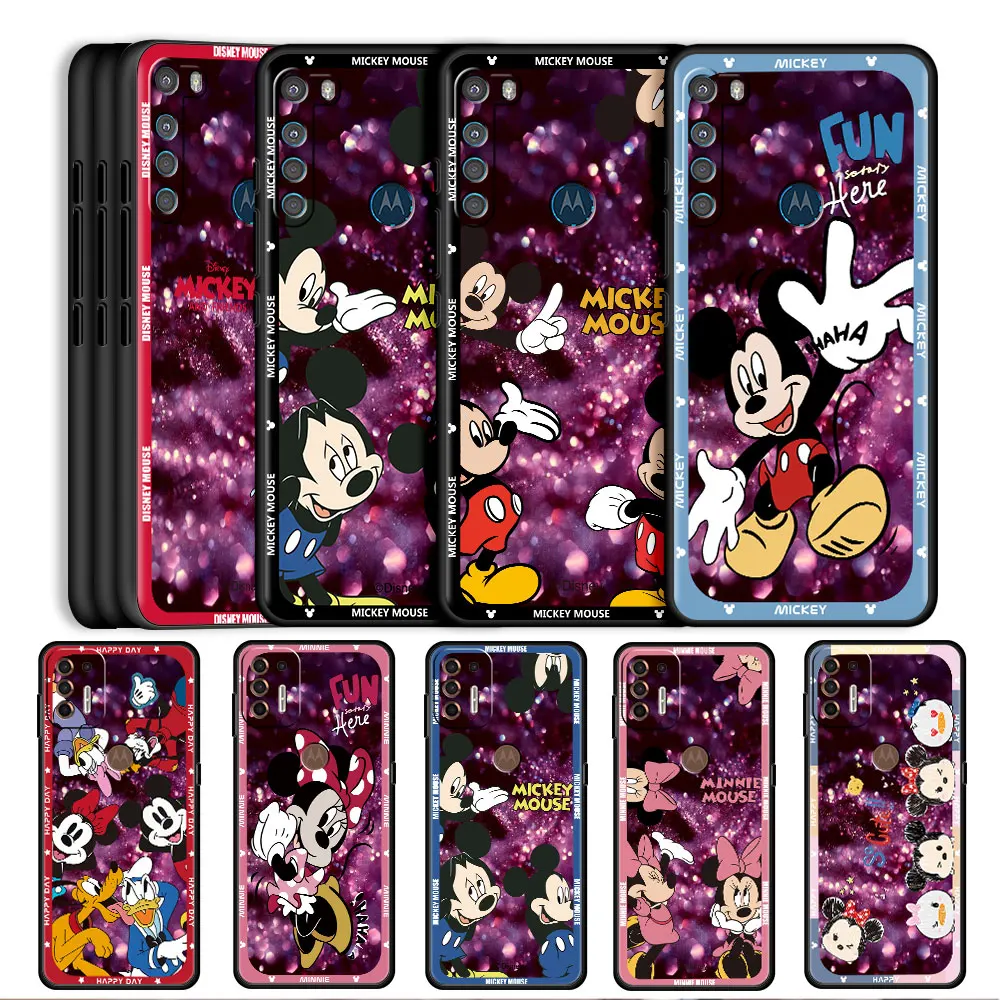 

Disney Mickey Mouses Case For Motorola Moto G30 G50 G60 G8 G9 Power One Fusion Plus E6s Soft Phone Coque Black Tpu Capas